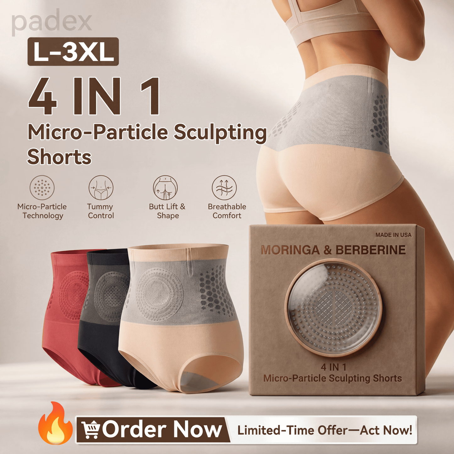 USA👙𝐎𝐟𝐟𝐢𝐜𝐢𝐚𝐥 𝐁𝐫𝐚𝐧𝐝 𝐒𝐭𝐨𝐫𝐞 | Padex® 𝟐𝟎𝟐𝟔 𝐌𝐨𝐫𝐢𝐧𝐠𝐚 & 𝐁𝐞𝐫𝐛𝐞𝐫𝐢𝐧𝐞 𝟒-𝐈𝐧-𝟏 𝐌𝐢𝐜𝐫𝐨-𝐏𝐚𝐫𝐭𝐢𝐜𝐥𝐞 𝐒𝐜𝐮𝐥𝐩𝐭𝐢𝐧𝐠 & 𝐅𝐚𝐭-𝐁𝐮𝐫𝐧 𝐒𝐡𝐨𝐫𝐭𝐬